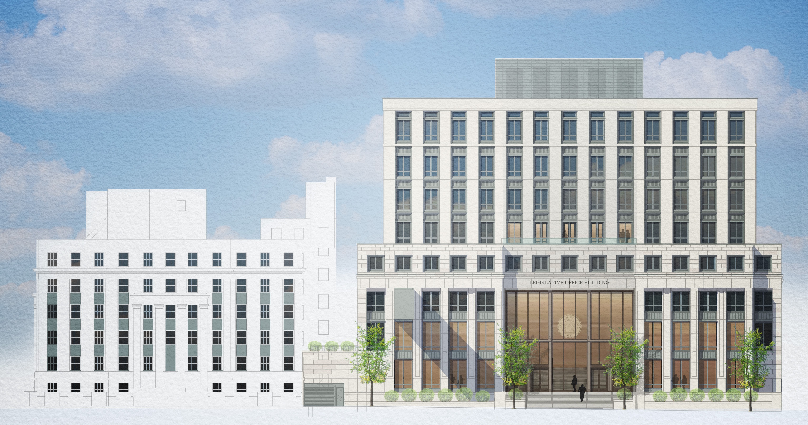 South elevation rendering